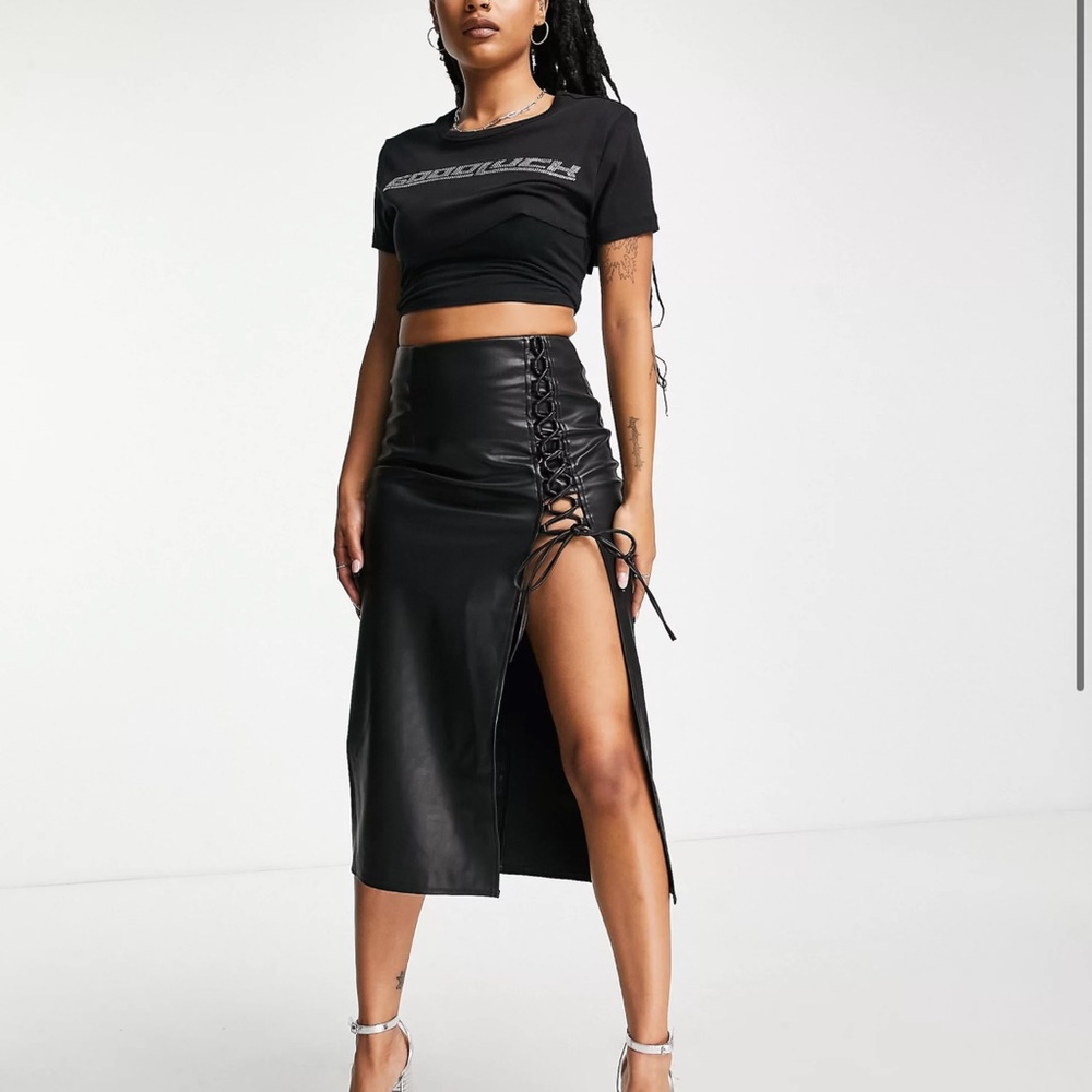 Topshop Leather Skirt